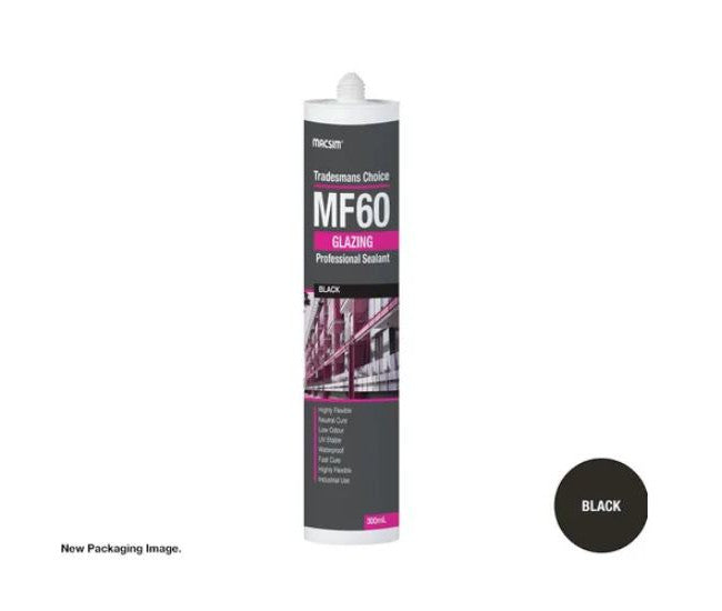 MF60 Glazing Silicone Sealant Black, Grey or Translucent 300ml Cartridges - Box of 10