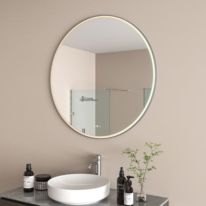 Aura Mirror Gun Metal Grey