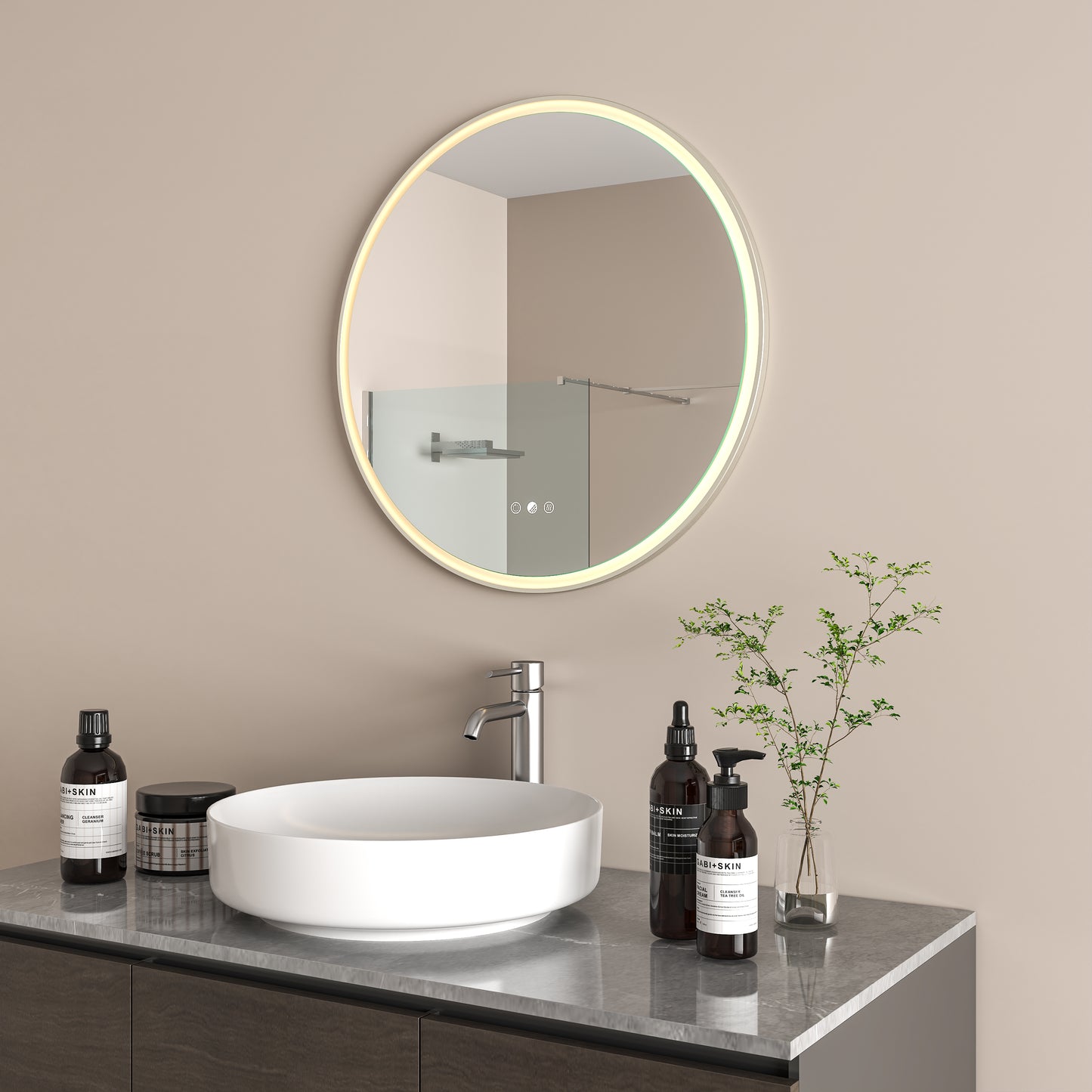 Aura Mirror Brushed Nickel