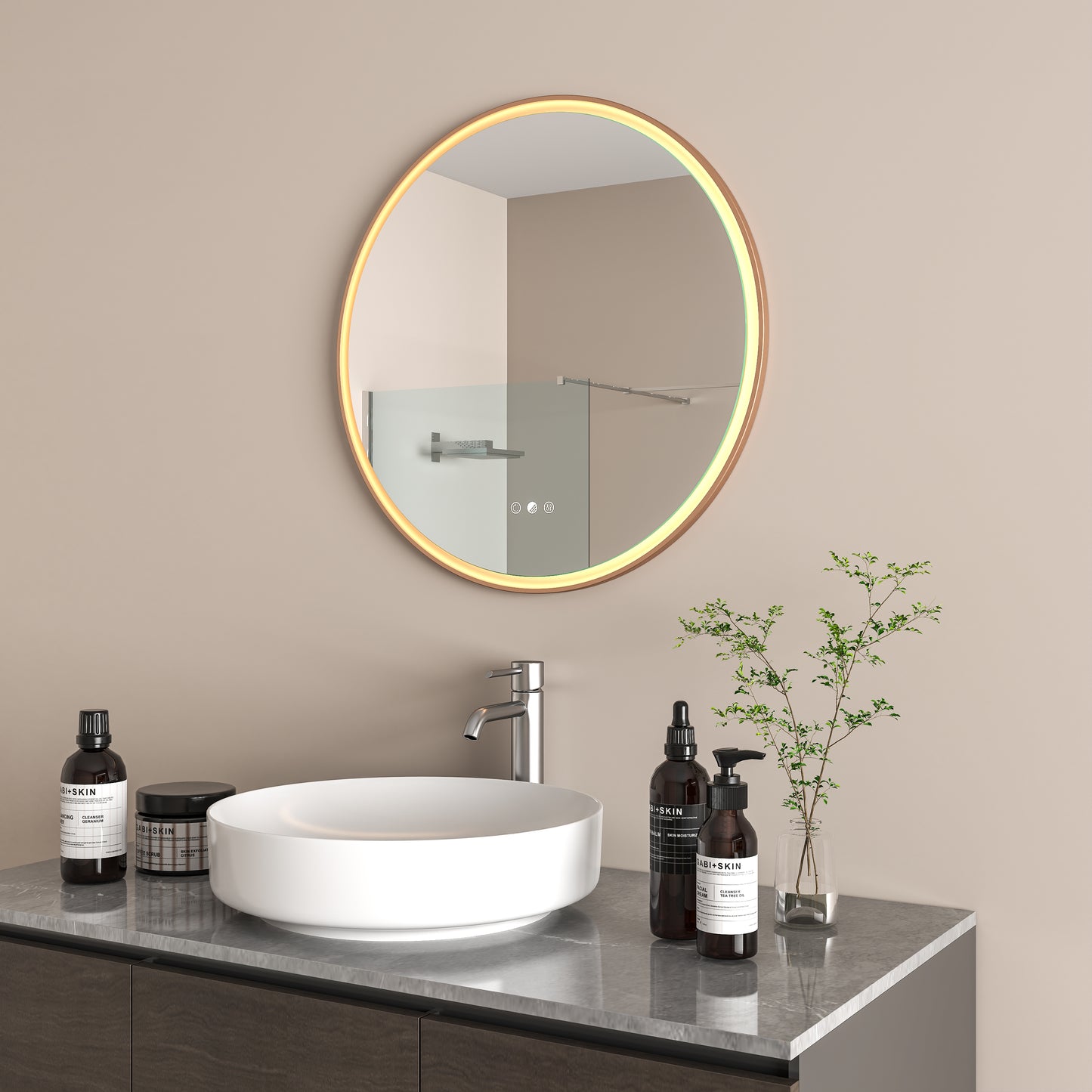Aura Mirror Brushed Bronze