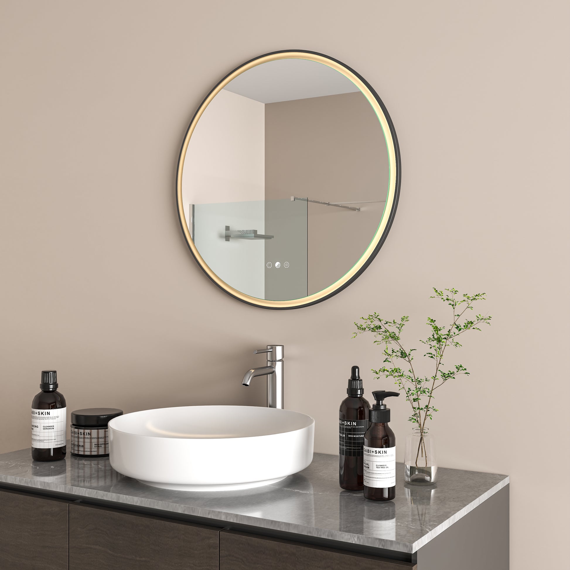 Aura Mirror Matt Black