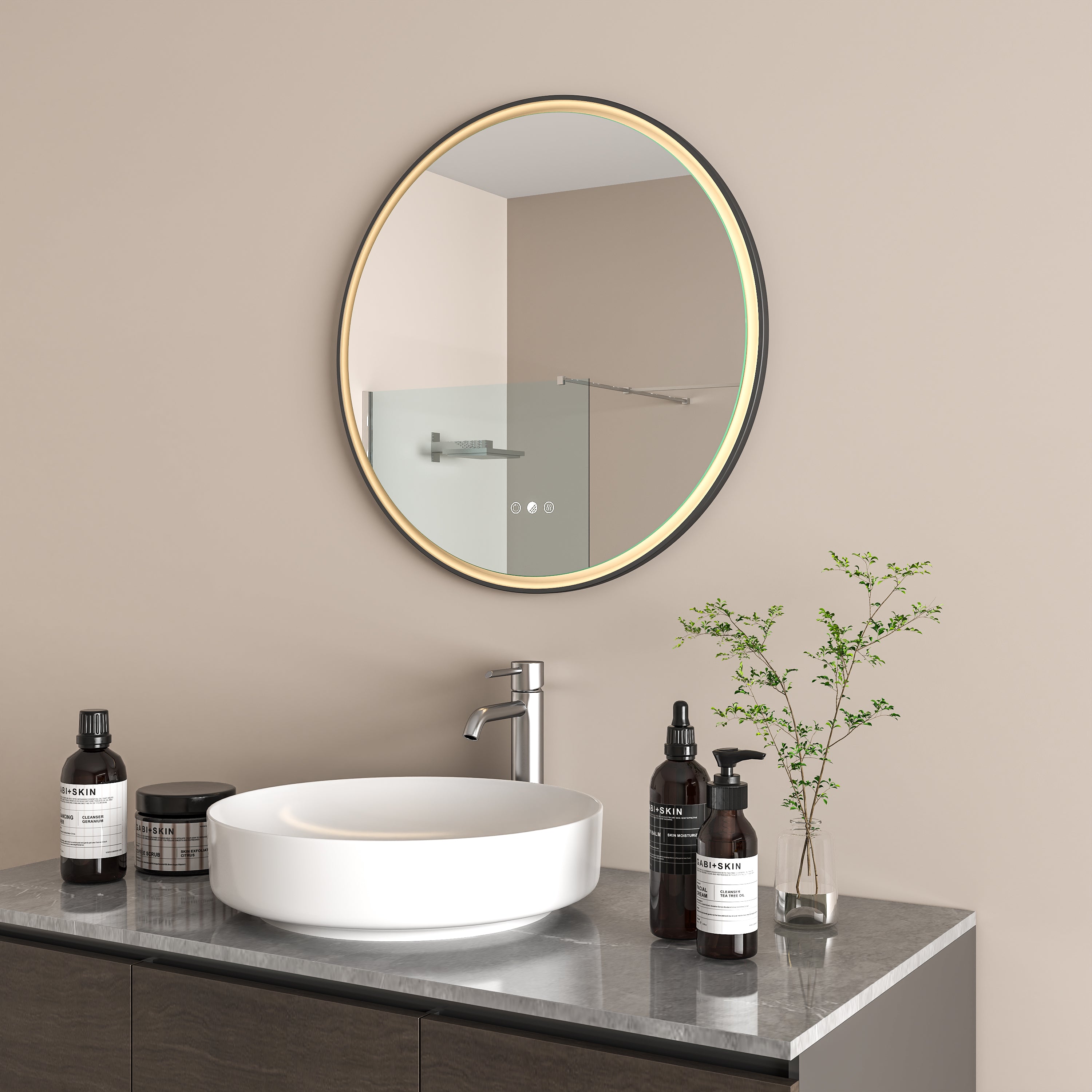 Aura Mirror Matt Black