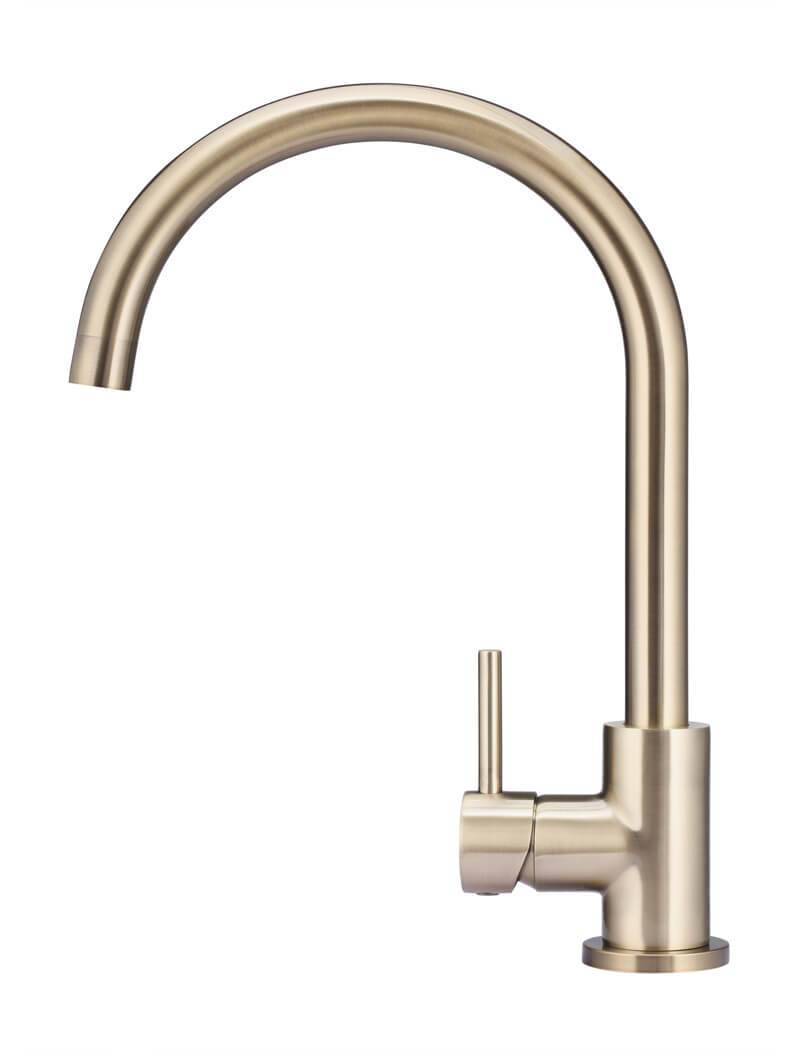 Meir Round Gooseneck Kitchen Mixer Tap - Various Colour Finishes