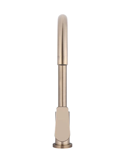 Meir Round Gooseneck Kitchen Paddle Handle Mixer Tap - Various Colour Finishes