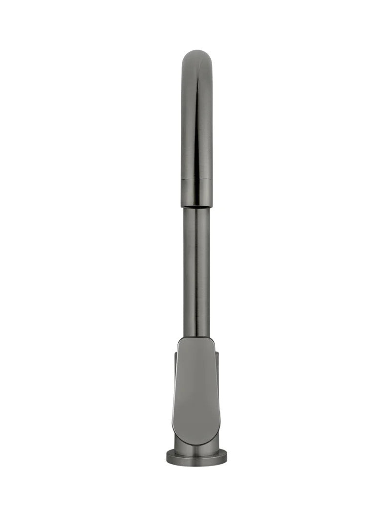 Meir Round Gooseneck Kitchen Paddle Handle Mixer Tap - Various Colour Finishes