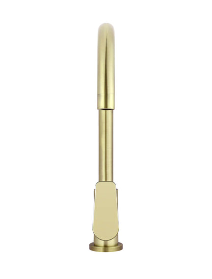 Meir Round Gooseneck Kitchen Paddle Handle Mixer Tap - Various Colour Finishes