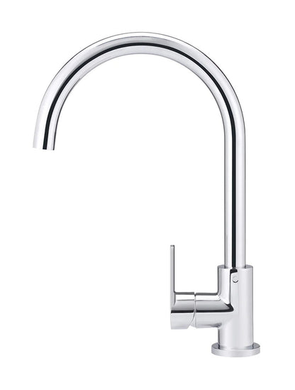Meir Round Gooseneck Kitchen Paddle Handle Mixer Tap - Various Colour Finishes