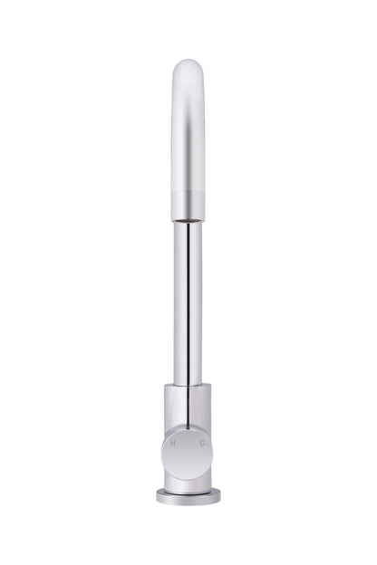 Meir Round Gooseneck Kitchen Pinless Handle Mixer Tap - Various Colour Finishes