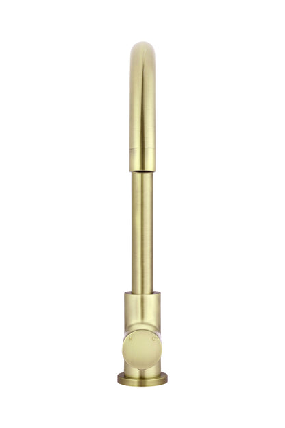 Meir Round Gooseneck Kitchen Pinless Handle Mixer Tap - Various Colour Finishes