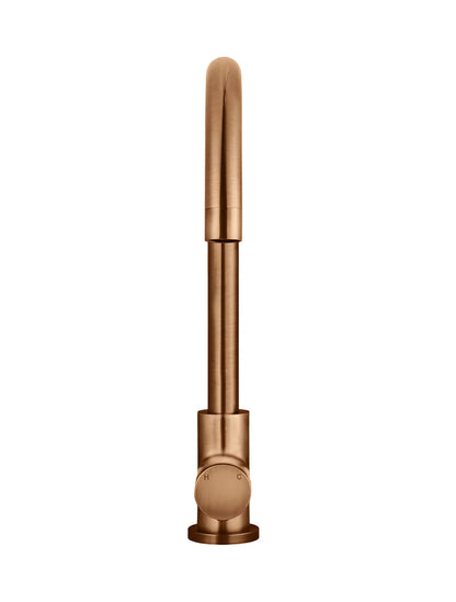 Meir Round Gooseneck Kitchen Pinless Handle Mixer Tap - Various Colour Finishes