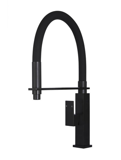 Meir Matte Black Square Flexible Kitchen Mixer Tap
