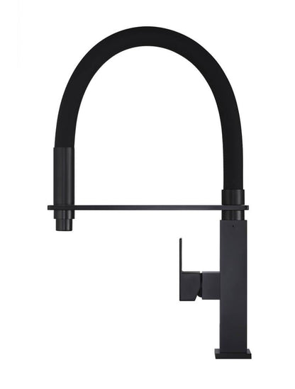 Meir Matte Black Square Flexible Kitchen Mixer Tap