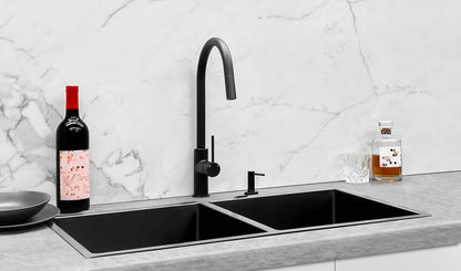 Meir Lavello Double Bowl Kitchen Sink - 860 x 440mm - 3 Colours Finishes