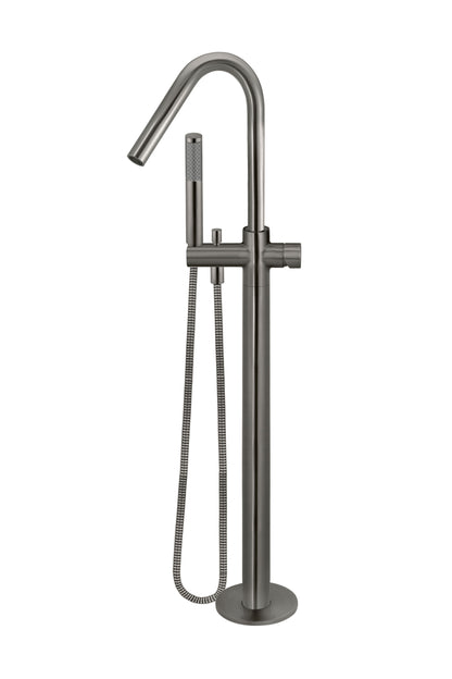 Meir Round Freestanding Bath Spout and Hand Shower Pinless Handle - Various Colour Finishes