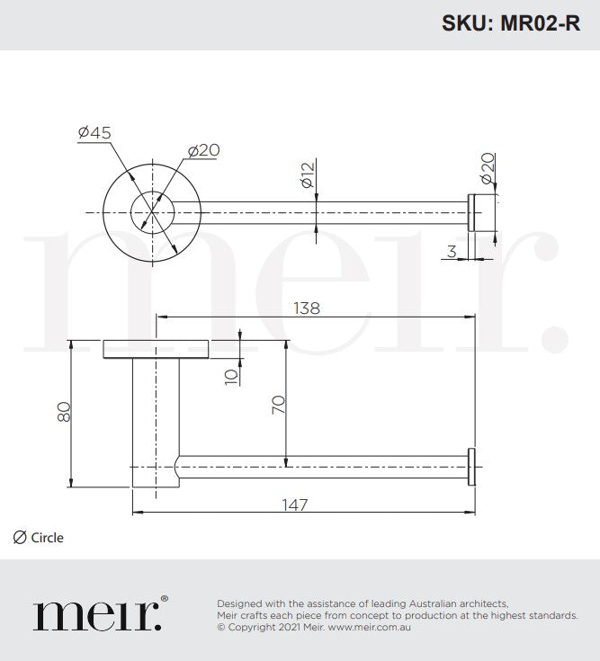 Meir Round Toilet Roll Holder - Various Colour Finishes