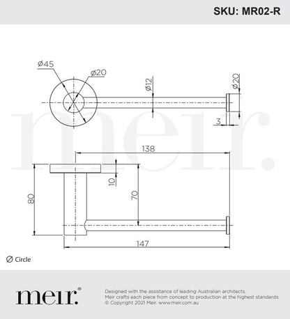 Meir Round Toilet Roll Holder - Various Colour Finishes