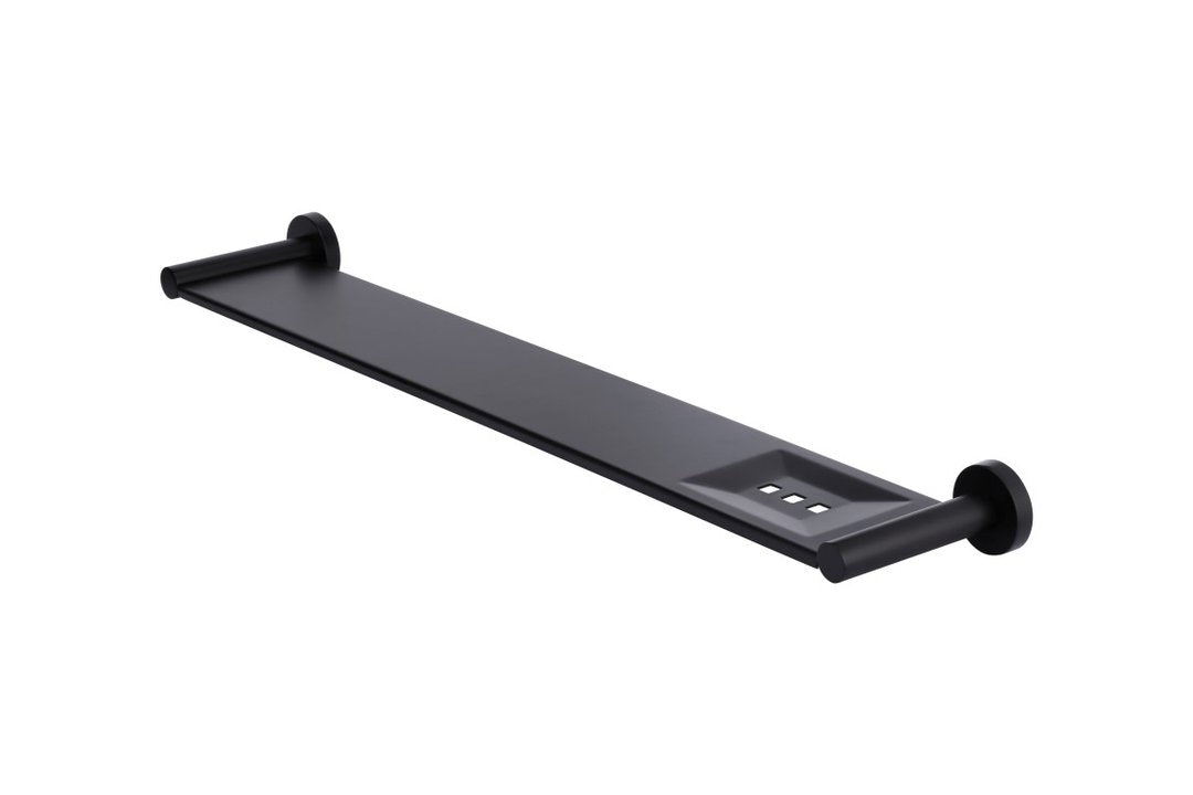 Meir Matte Black Round Bathroom Shelf