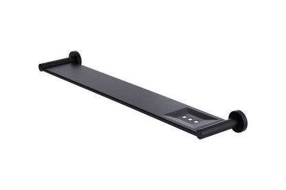 Meir Matte Black Round Bathroom Shelf
