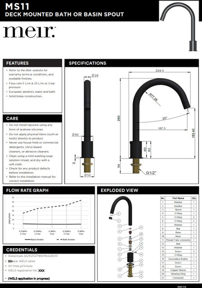 Meir Round Hob Mounted Swivel Spout - Various Colour Finishes