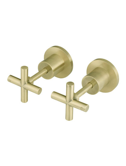 Meir Round Cross Handle Jumper Valve Wall Top Assemblies - Various Colour Finishes