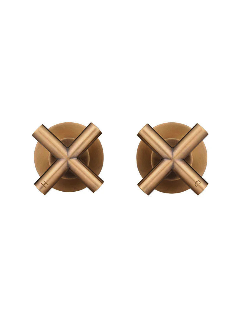 Meir Round Cross Handle Jumper Valve Wall Top Assemblies - Various Colour Finishes