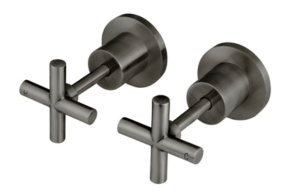 Meir Round Cross Handle Jumper Valve Wall Top Assemblies - Various Colour Finishes