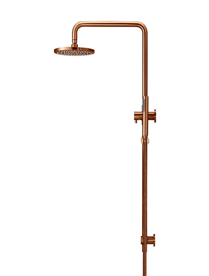 Meir Round Combination Shower Rail 200mm Rose + Single Function Hand Shower - Various Colour Finishes