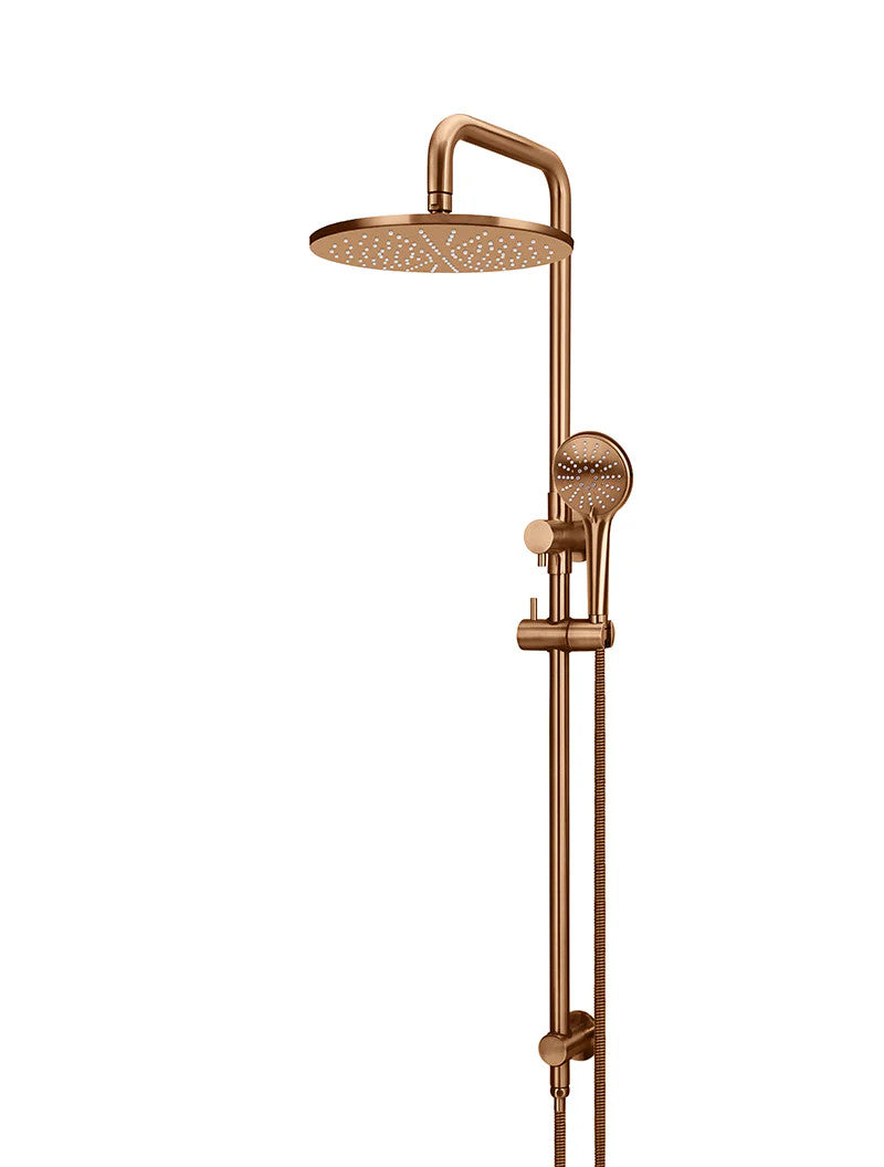 Meir Round Combination Shower Rail 300mm Rose + Three-Function Hand Shower - Various Colour Finishes