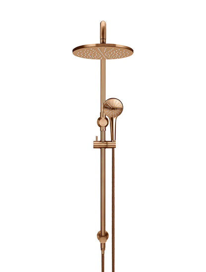 Meir Round Combination Shower Rail 300mm Rose + Three-Function Hand Shower - Various Colour Finishes