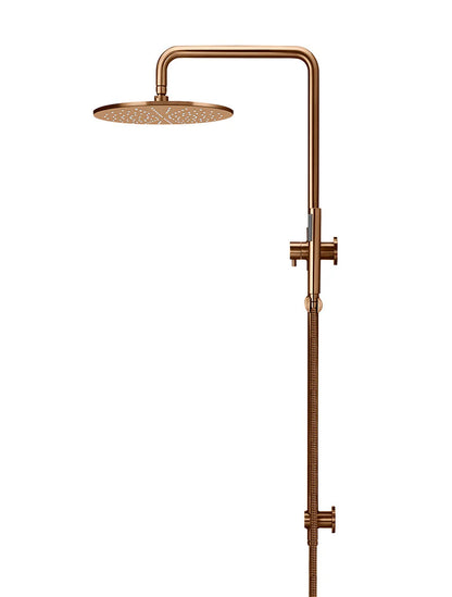 Meir Round Combination Shower Rail 300mm Rose + Single Function Hand Shower - Various Colour Finishes