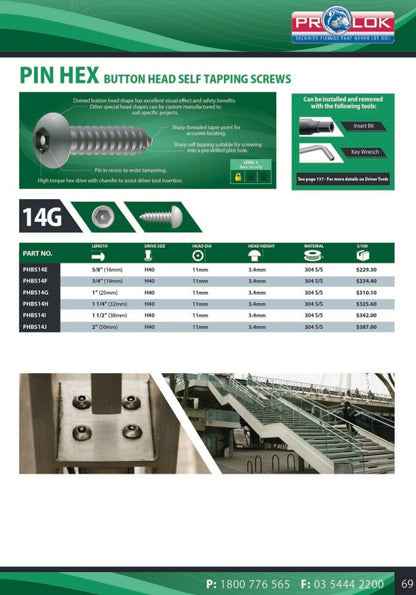 Pin Hex Key Wrench - in Various Sizes