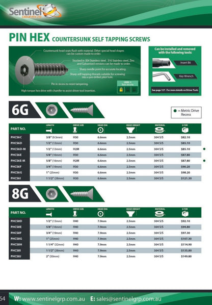Pin Hex Key Wrench - in Various Sizes
