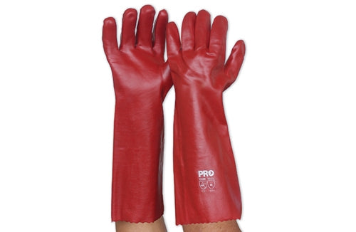 Prochoice Red PVC Glove Single Dip - Long PVC45