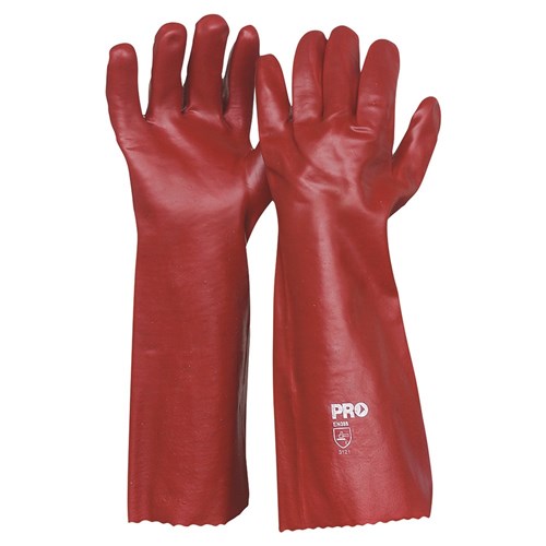 Pro Choice Red PVC Gloves one size - 12 Pairs in 27cm or 45cm