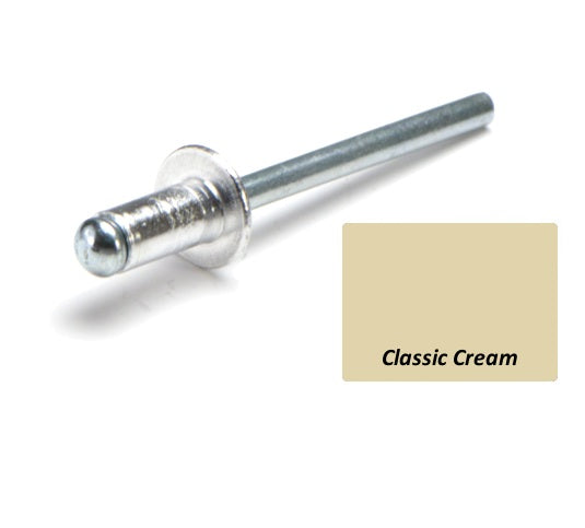 Aluminium Steel Rivet 3.2mm x 6.4mm Class Cream