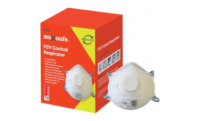 Conical P2 Disposable Respirator Dust Mask with Valve - Box of 10