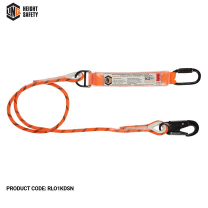 Linq Single Leg Kernmantle 2M Shock Absorb Rope Lanyard - Plus Harware