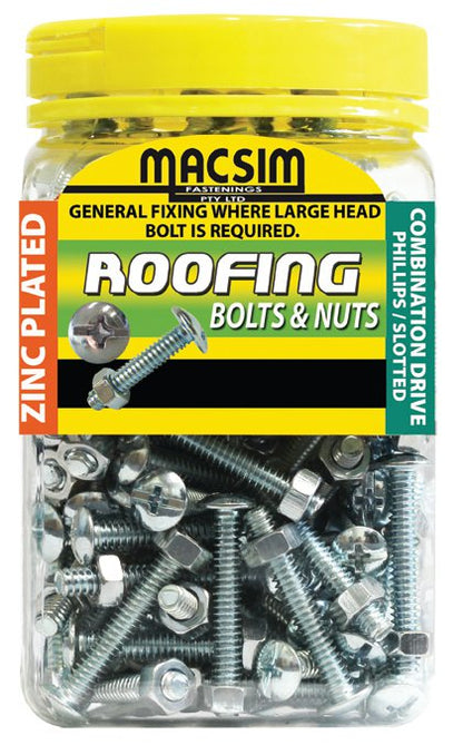 Roofing Zinc Bolt & Nut – Various Diameters and Metric Length
