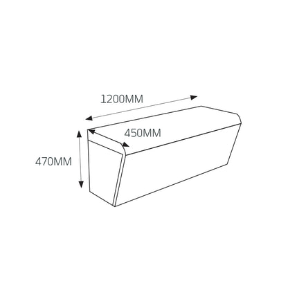 Radiant Thermasheet curved shower seat 1200 x 450 x 470 mm