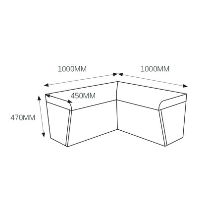 Thermasheet Curved Corner shower seat 1000 x 450 x 470 mm