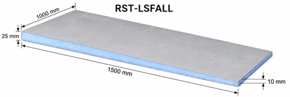 Radiant ThermaSheet Insulation Tile Backer Board Shower Tray 1000 × 1500mm (25 to 10mm Gradient)
