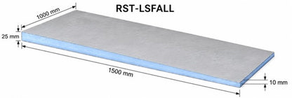 Radiant ThermaSheet Insulation Tile Backer Board Shower Tray 1000 × 1500mm (25 to 10mm Gradient)