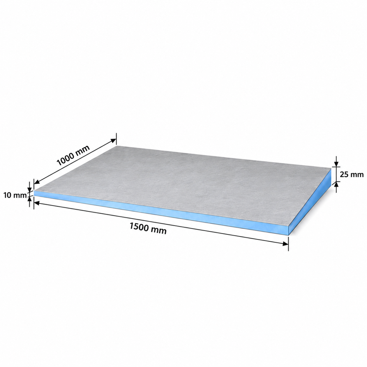 Radiant ThermaSheet Insulation Tile Backer Board Shower Tray 1000 × 1500mm (25 to 10mm Gradient)