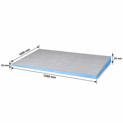 Radiant ThermaSheet Insulation Tile Backer Board Shower Tray 1000 × 1500mm (25 to 10mm Gradient)