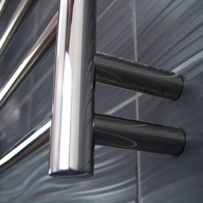 Radiant Heated Towel Rail (RTR01) 600mm x 800mm - 7 bars (ROUND) - BOTTOM RIGHT Power