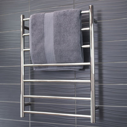 Radiant LOW Voltage Heated Towel Rail (12V-RTR01) 600mm x 800mm - 7 bars (ROUND) - Multiple Colour Finishes