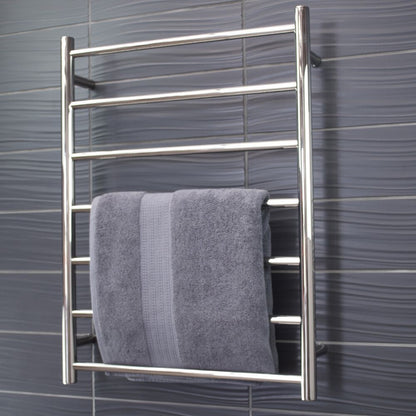 Radiant LOW Voltage Heated Towel Rail (12V-RTR01) 600mm x 800mm - 7 bars (ROUND) - Multiple Colour Finishes