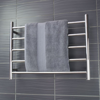 Radiant LOW Voltage Heated Towel Rail (12V-RTR03) 750mm x 550mm - 5 Round Bars - Mirror Polished