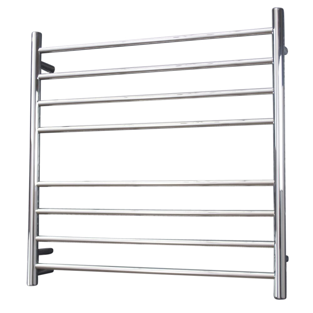 Radiant Heated Towel Rail (RTR06) 750mm x 750mm - 8 bars (ROUND) - BOTTOM LEFT Power