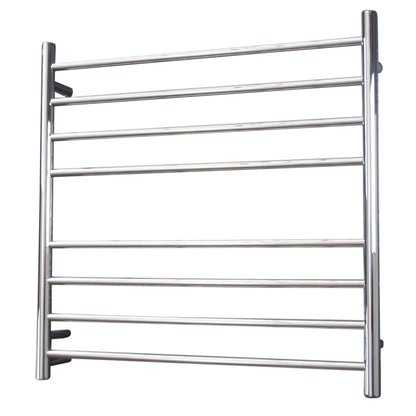 Radiant Heated Towel Rail (RTR06) 750mm x 750mm - 8 bars (ROUND) - BOTTOM LEFT Power